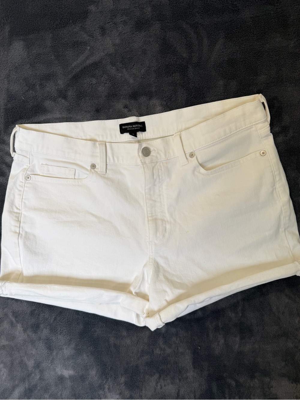 Banana Republic Women's White Denim Cutoff Shorts Size 12